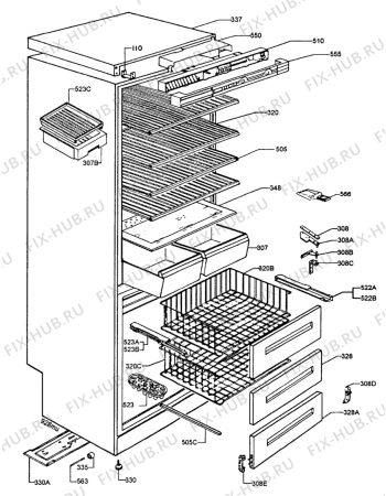 Взрыв-схема холодильника Zanussi ZFK25/10R - Схема узла Tub
